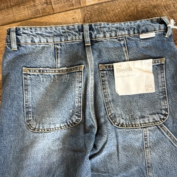 Boyish Blue Straight Leg Jeans with Gold Stitching - Picture 11 of 14